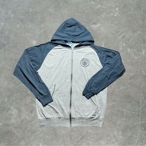 ☀️ Manchester City FC Lightweight Soccer Hoodie Mens Size M Gray